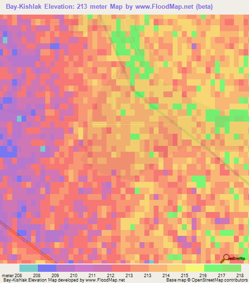 Bay-Kishlak,Turkmenistan Elevation Map