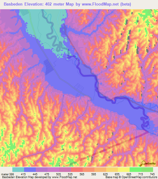 Basbeden,Turkmenistan Elevation Map