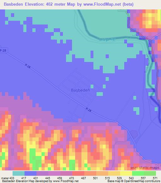 Basbeden,Turkmenistan Elevation Map