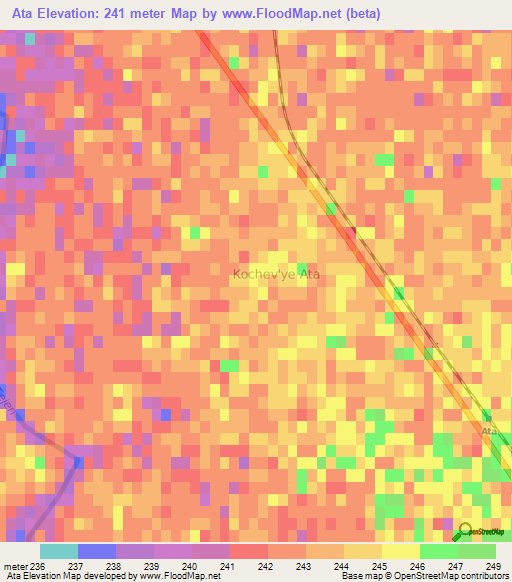 Ata,Turkmenistan Elevation Map