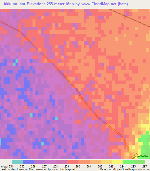 Akkumulam,Turkmenistan Elevation Map
