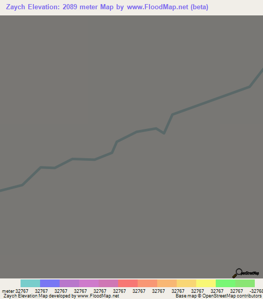Zaych,Tajikistan Elevation Map