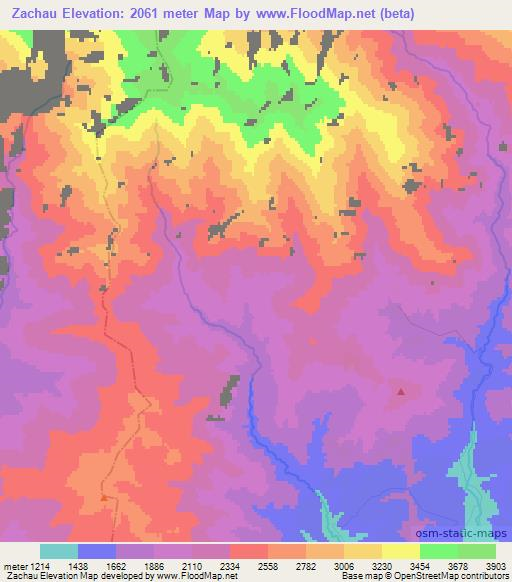 Zachau,Tajikistan Elevation Map