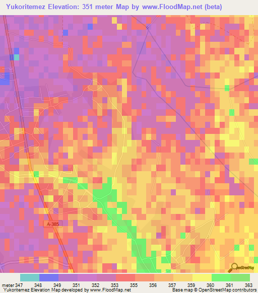 Yukoritemez,Tajikistan Elevation Map