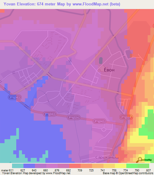 Yovan,Tajikistan Elevation Map