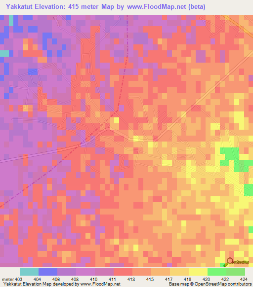 Yakkatut,Tajikistan Elevation Map