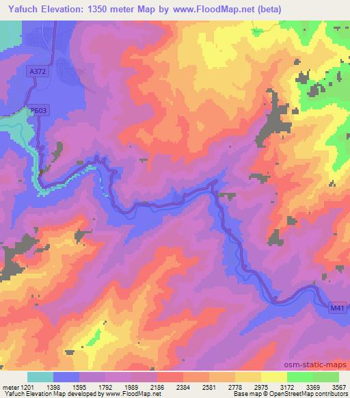 Yafuch,Tajikistan Elevation Map