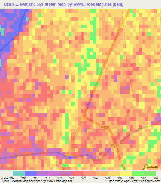 Uzun,Tajikistan Elevation Map