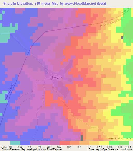 Shululu,Tajikistan Elevation Map