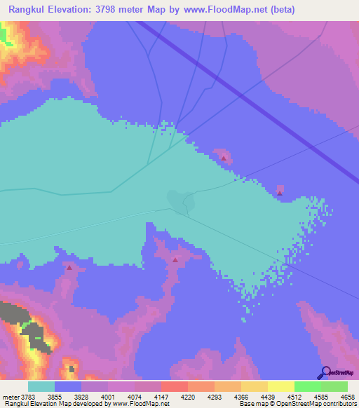 Rangkul,Tajikistan Elevation Map