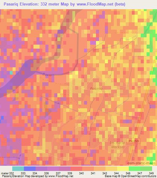 Pasariq,Tajikistan Elevation Map