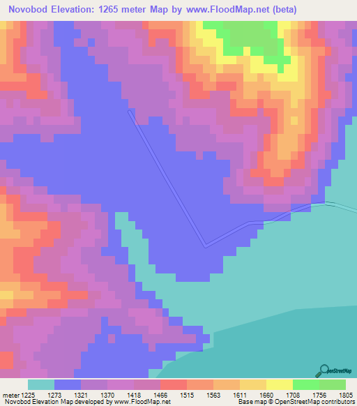 Novobod,Tajikistan Elevation Map