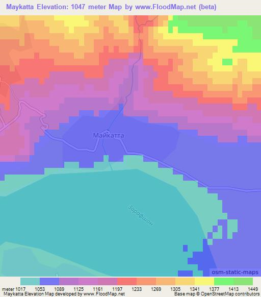 Maykatta,Tajikistan Elevation Map