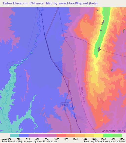 Bulen,Tajikistan Elevation Map