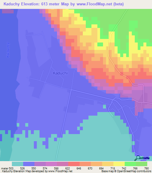 Kaduchy,Tajikistan Elevation Map