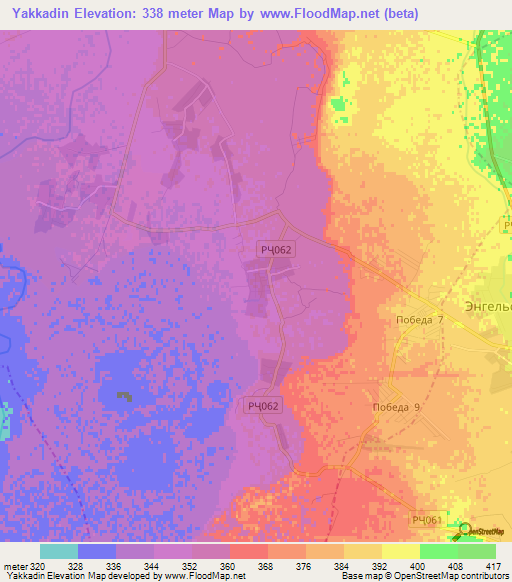 Yakkadin,Tajikistan Elevation Map