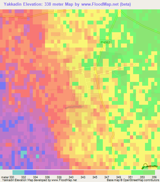 Yakkadin,Tajikistan Elevation Map