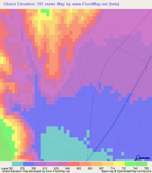 Ghelot,Tajikistan Elevation Map