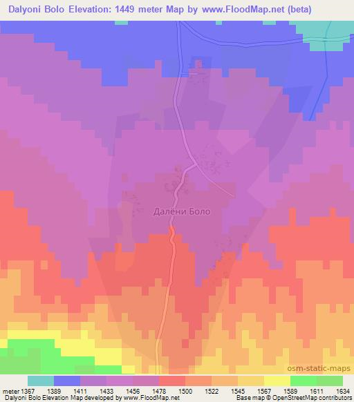 Dalyoni Bolo,Tajikistan Elevation Map