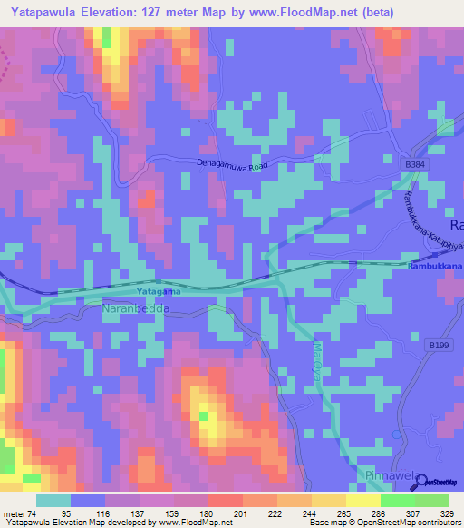 Yatapawula,Sri Lanka Elevation Map