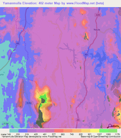 Yamanmulla,Sri Lanka Elevation Map