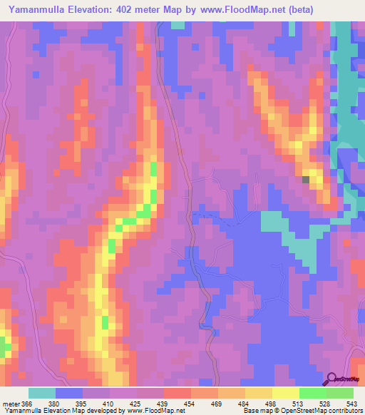 Yamanmulla,Sri Lanka Elevation Map