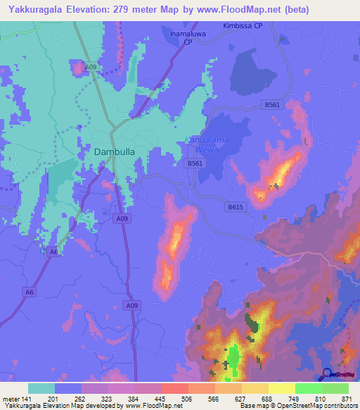 Yakkuragala,Sri Lanka Elevation Map