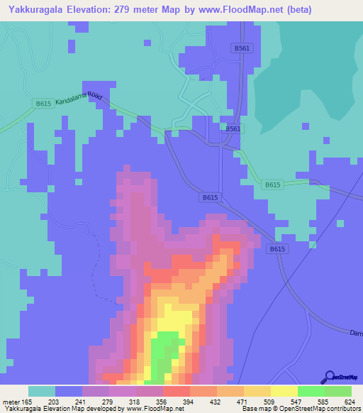 Yakkuragala,Sri Lanka Elevation Map