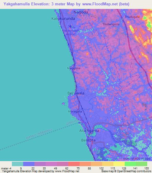Yakgahamulla,Sri Lanka Elevation Map
