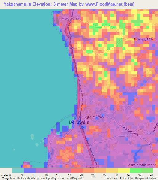 Yakgahamulla,Sri Lanka Elevation Map