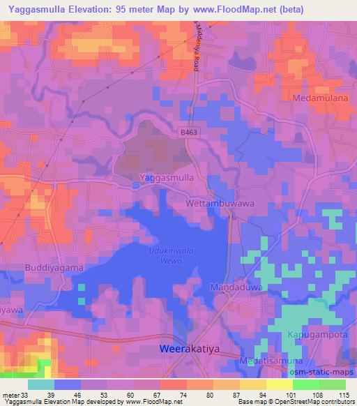Yaggasmulla,Sri Lanka Elevation Map