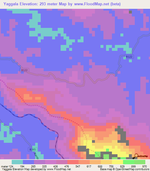 Yaggala,Sri Lanka Elevation Map