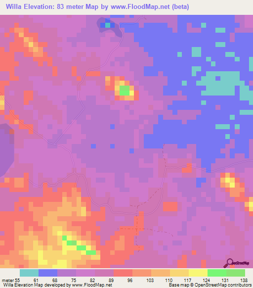Willa,Sri Lanka Elevation Map