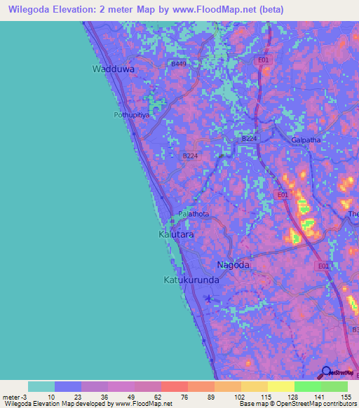 Wilegoda,Sri Lanka Elevation Map