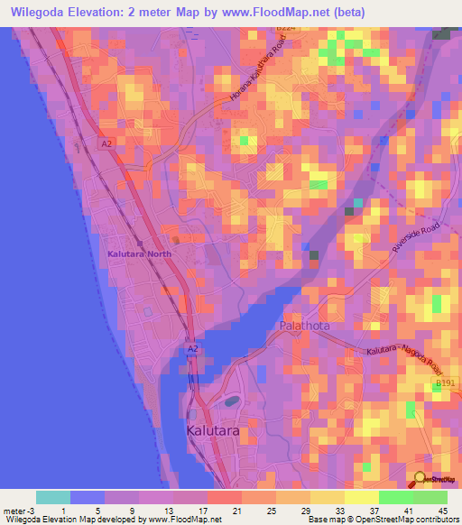 Wilegoda,Sri Lanka Elevation Map