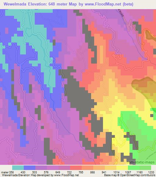 Wewelmada,Sri Lanka Elevation Map