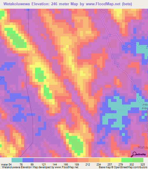 Wetakoluwewa,Sri Lanka Elevation Map