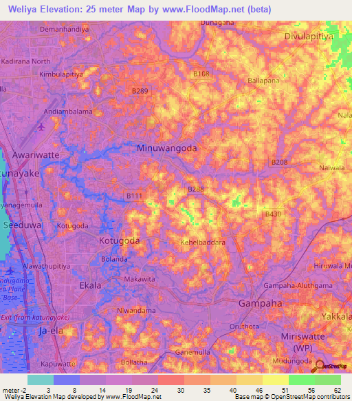 Weliya,Sri Lanka Elevation Map