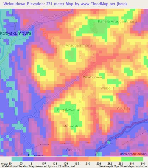 Welatuduwa,Sri Lanka Elevation Map