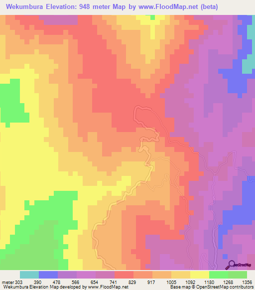Wekumbura,Sri Lanka Elevation Map