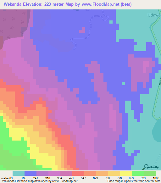 Wekanda,Sri Lanka Elevation Map