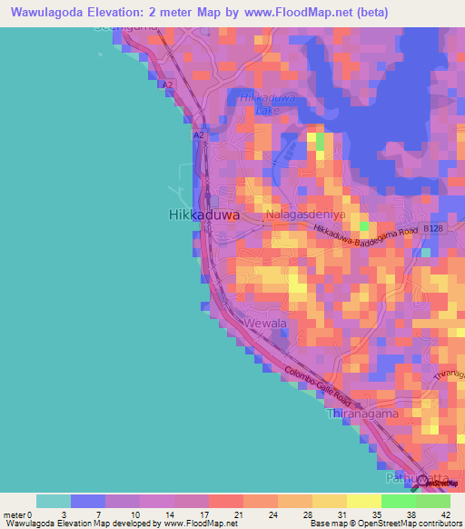 Wawulagoda,Sri Lanka Elevation Map