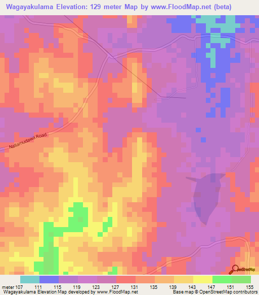 Wagayakulama,Sri Lanka Elevation Map