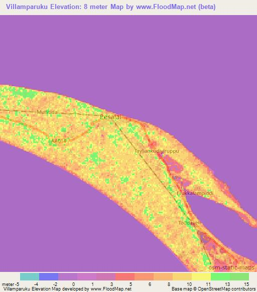 Villamparuku,Sri Lanka Elevation Map
