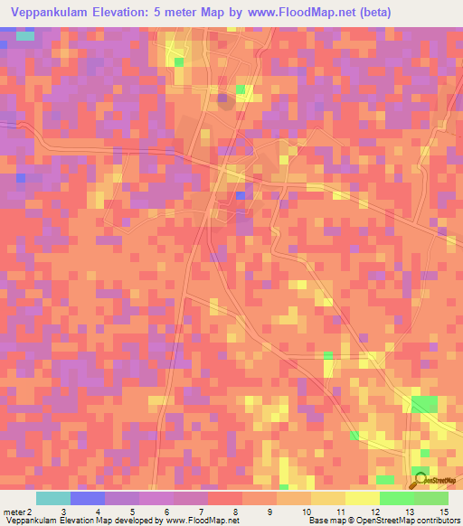 Veppankulam,Sri Lanka Elevation Map