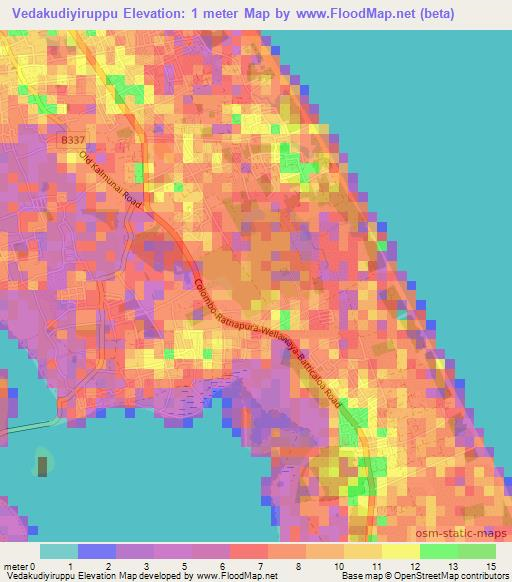 Vedakudiyiruppu,Sri Lanka Elevation Map
