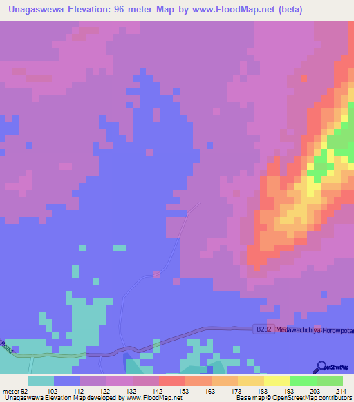 Unagaswewa,Sri Lanka Elevation Map