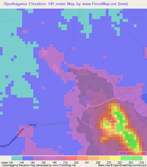 Ulpothagama,Sri Lanka Elevation Map