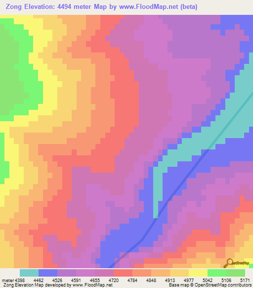 Zong,India Elevation Map
