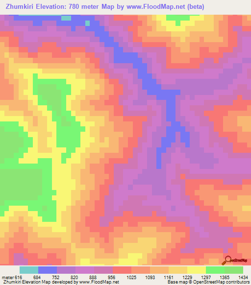 Zhumkiri,India Elevation Map